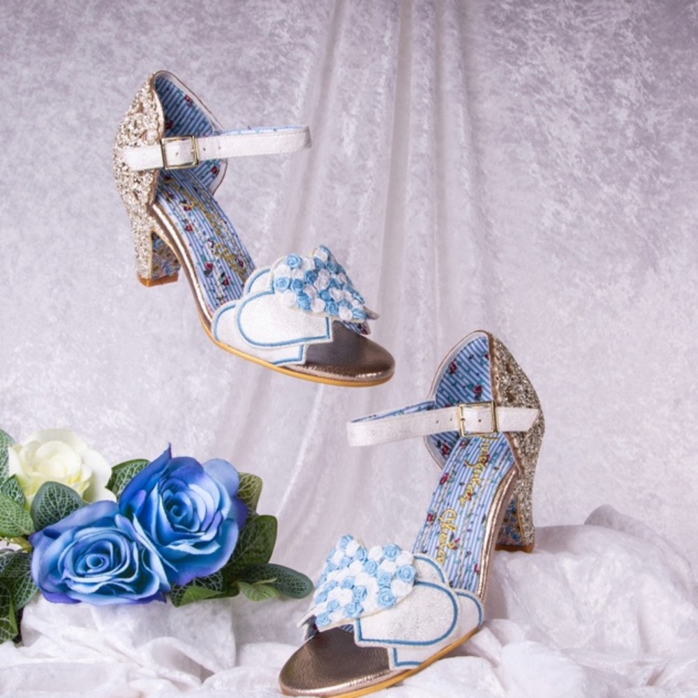 Irregular Choice Darling Heart Wedding Shoes size 8 (39)